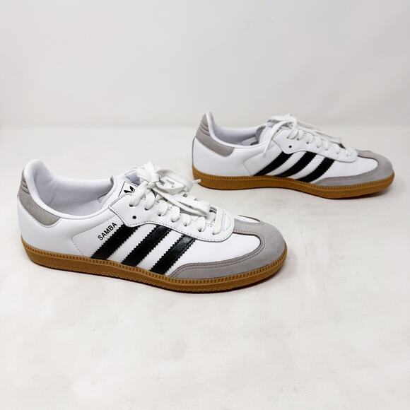 adidas Shoes - [Adidas] Sambas OG White Forest Green Stripes Lace Up Casual Sneakers Size 9 EUC